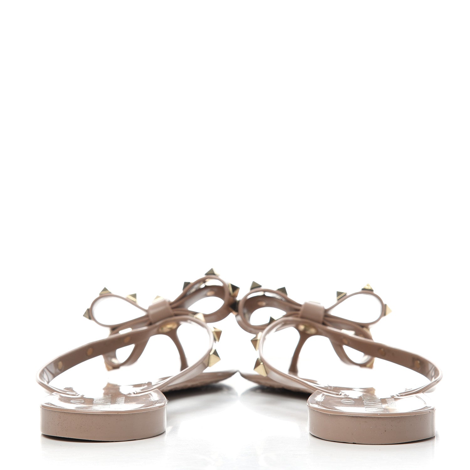 Valentino Garavani PVC Jelly Rockstud Bow Thong Sandals 39 Poudre 7 of 9