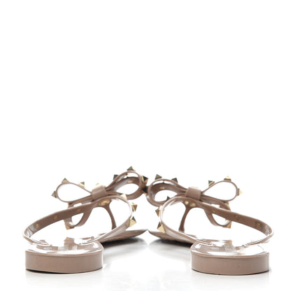 Valentino Garavani PVC Jelly Rockstud Bow Thong Sandals 39 Poudre 7 of 9