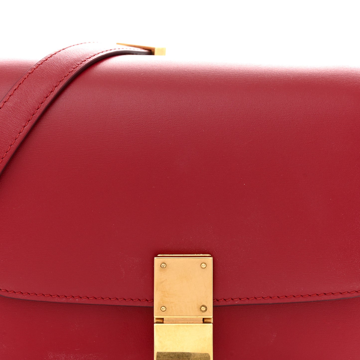 Box Calfskin Small Classic Box Flap Bag Red