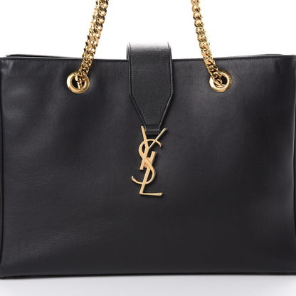 Saint Laurent Soft Calfskin Monogram Cassandre Shopper Black 12 of 19