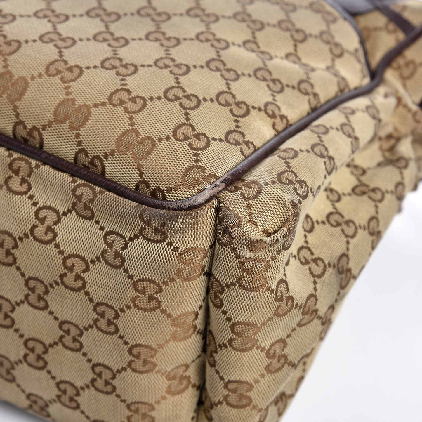 Monogram Natural Pigskin Large Diaper Bag Beige Ebony Cocoa Dark Chocolate