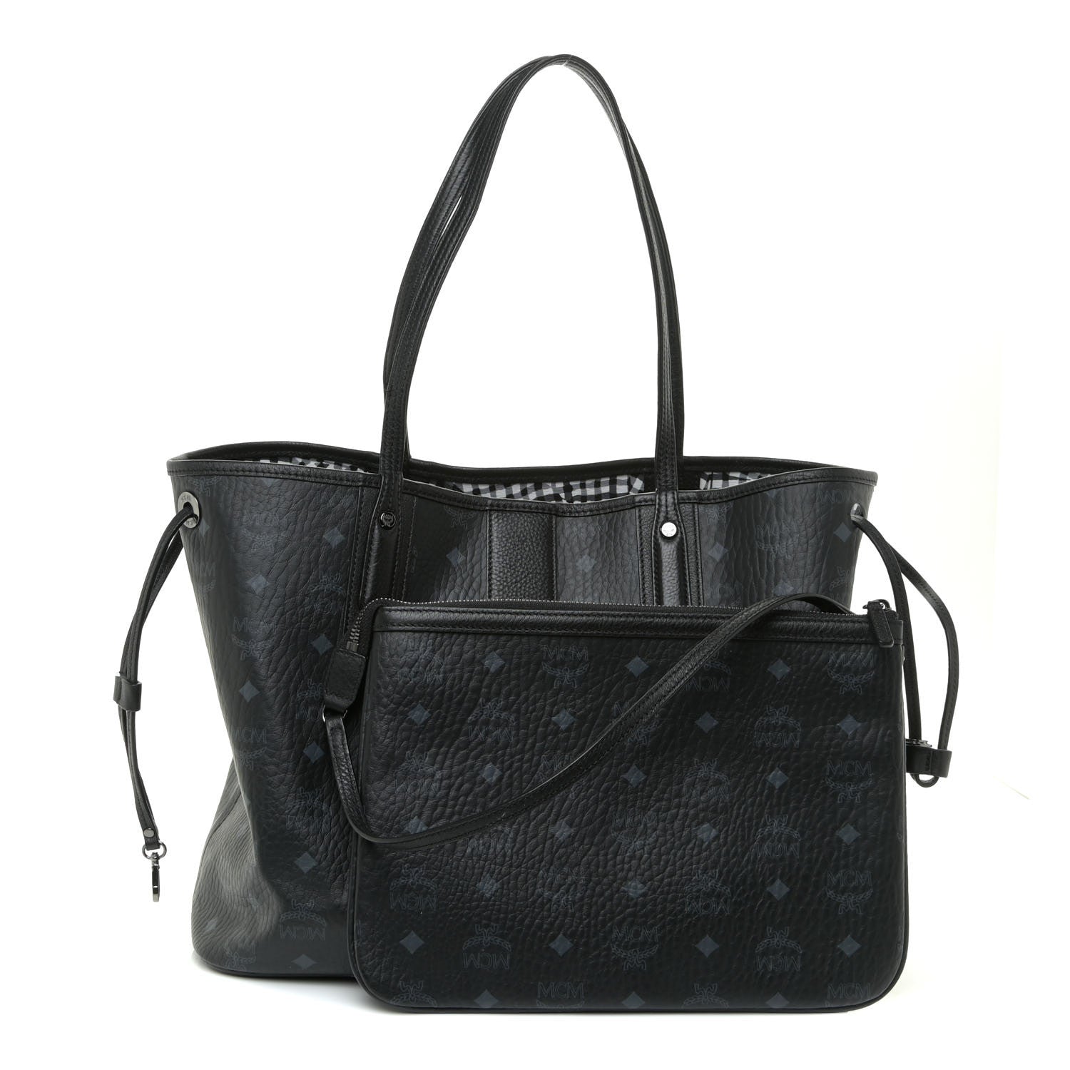 MCM Visetos Medium Liz Reversible Shopper Tote Black 1 of 22