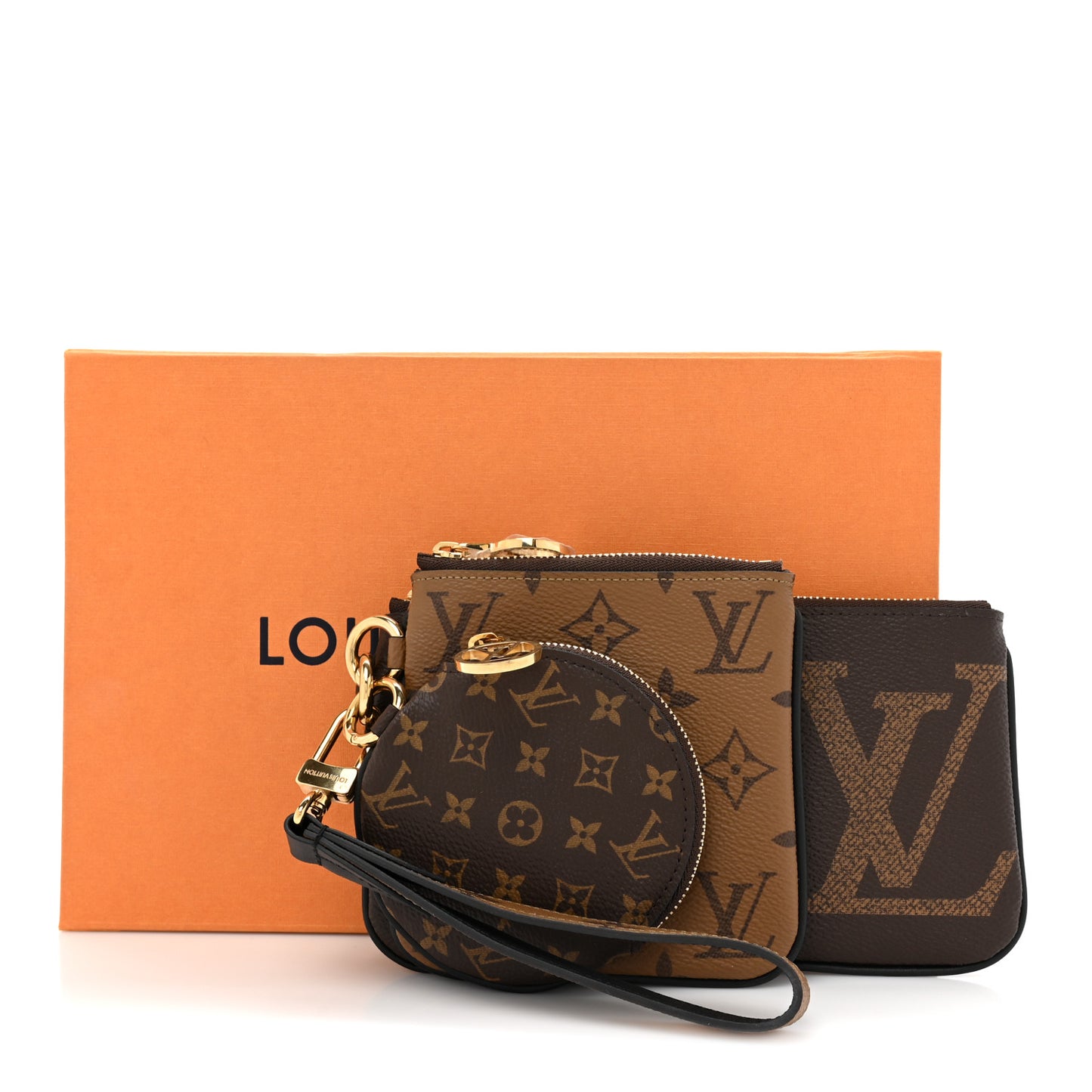 Reverse Monogram Giant Trio Pouch