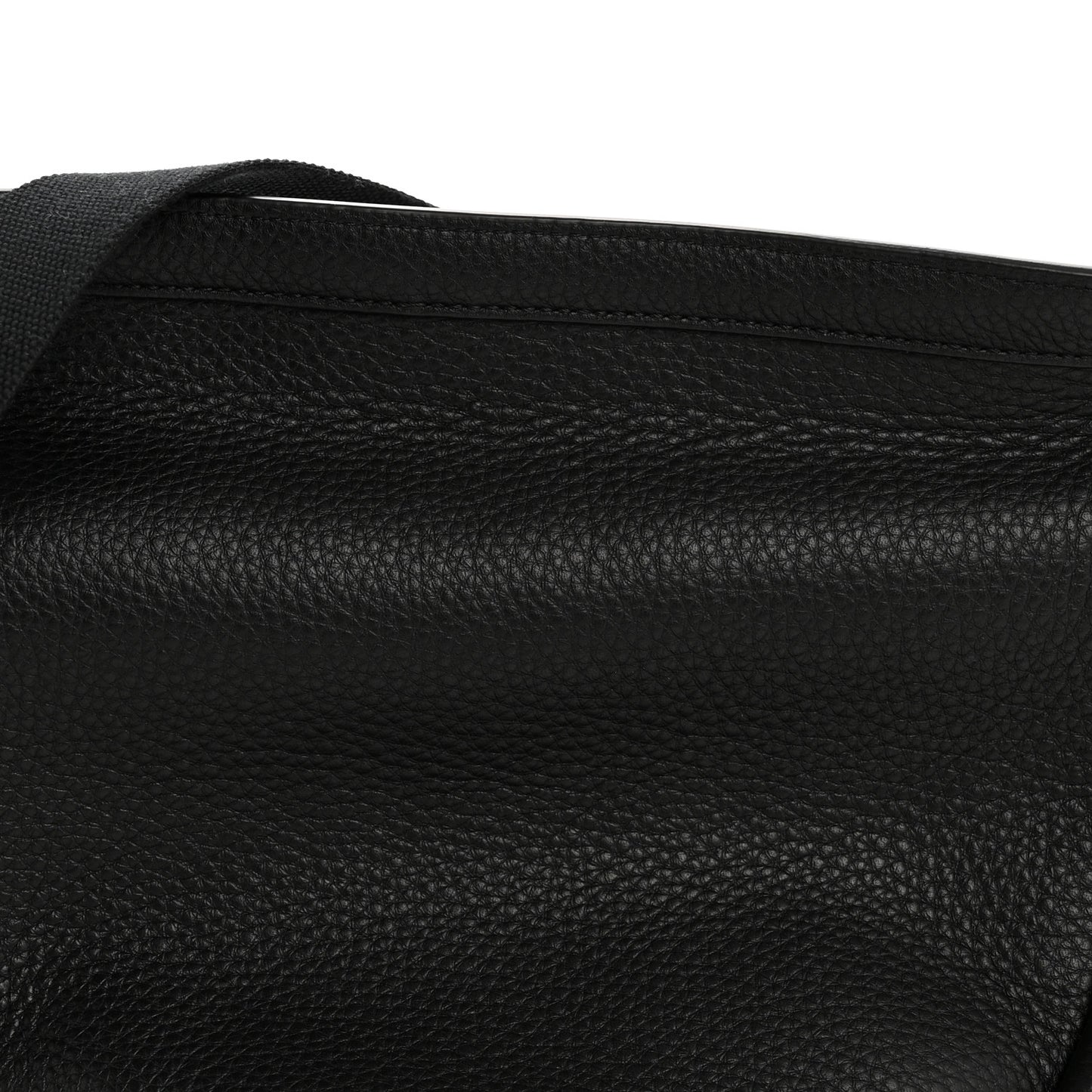 Grained Calfskin Large Slouchy Banana Bag Black