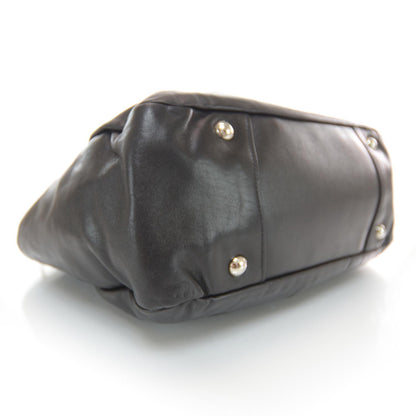 Prada Soft Calf Pleated Hobo Nero Black 4 of 7
