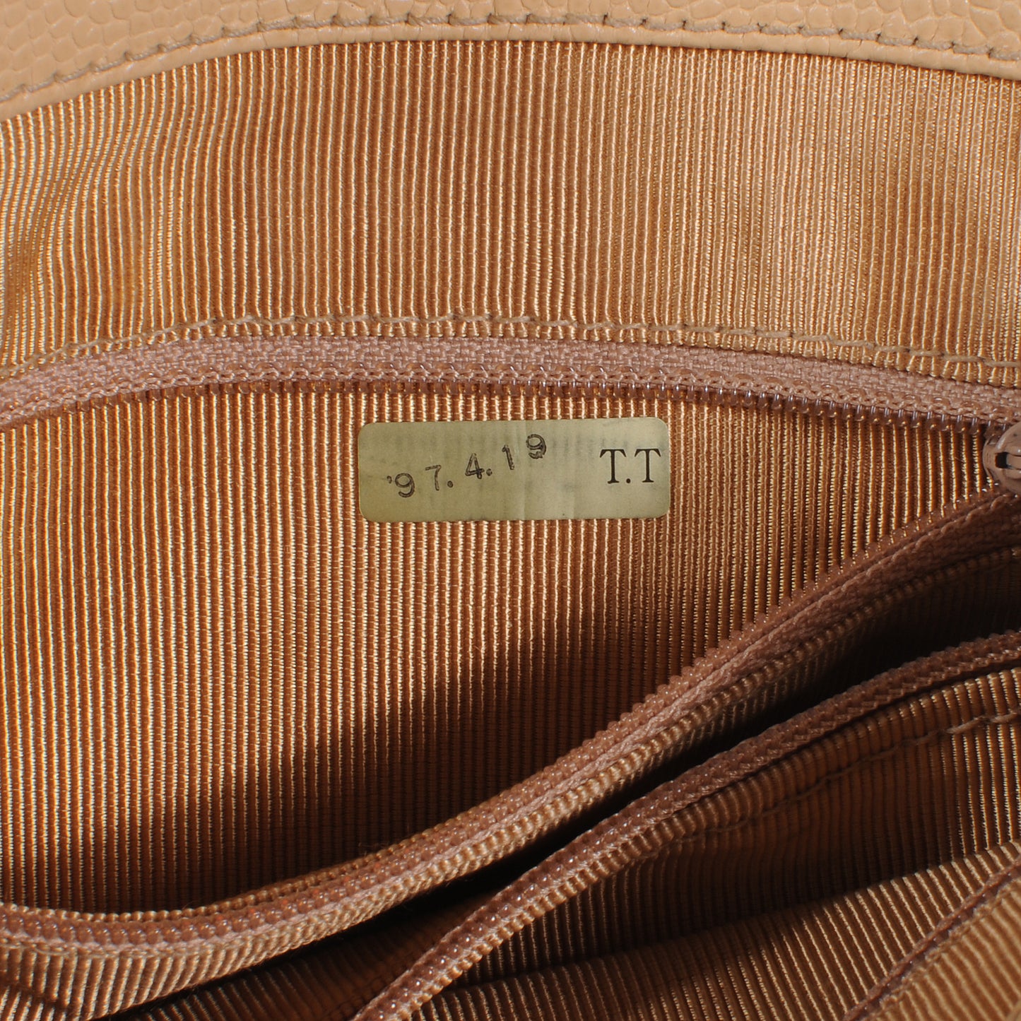 Caviar Quilted Shoulder Bag Beige