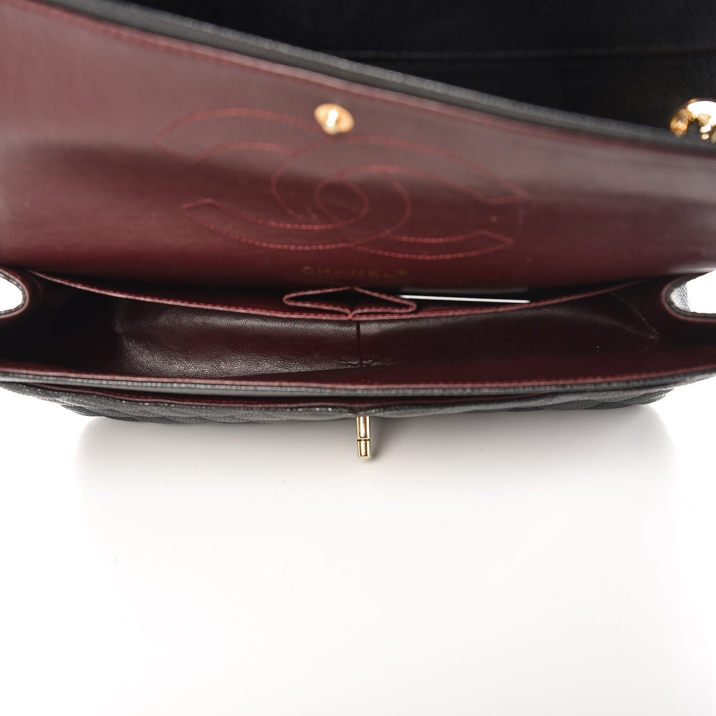 Caviar Quilted Jumbo Double Flap Black