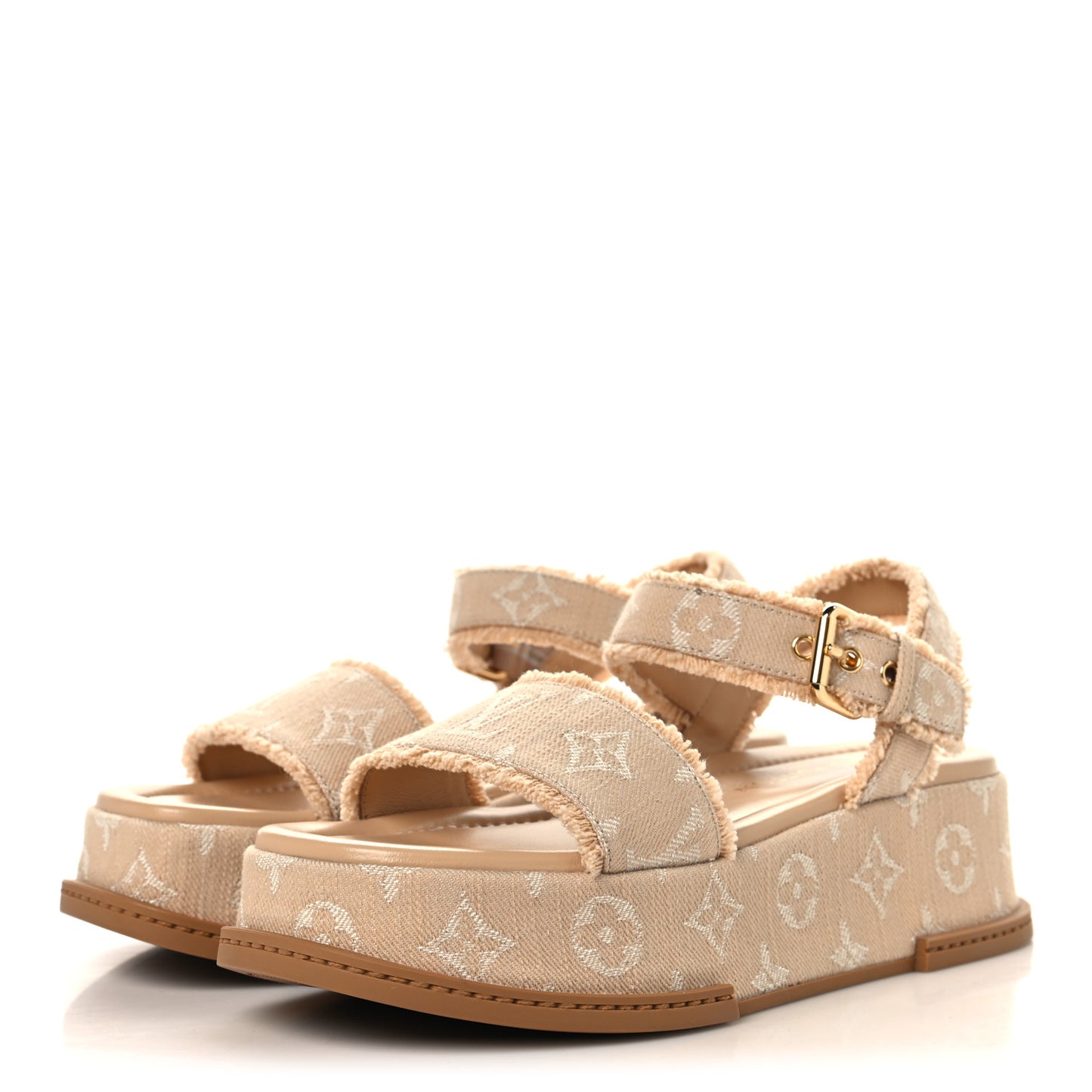 Denim Maya Flatform Sandals 37.5 Beige