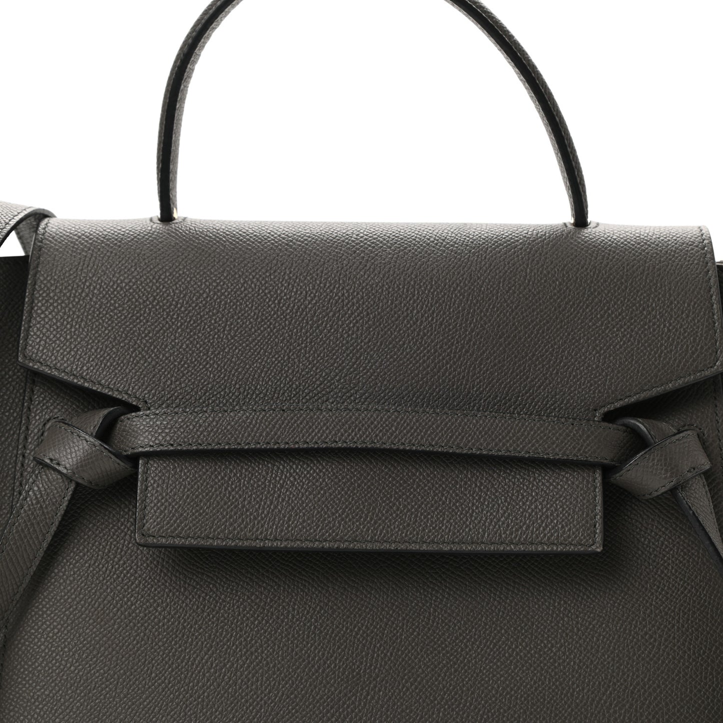 Grained Calfskin Micro Belt Bag Grey