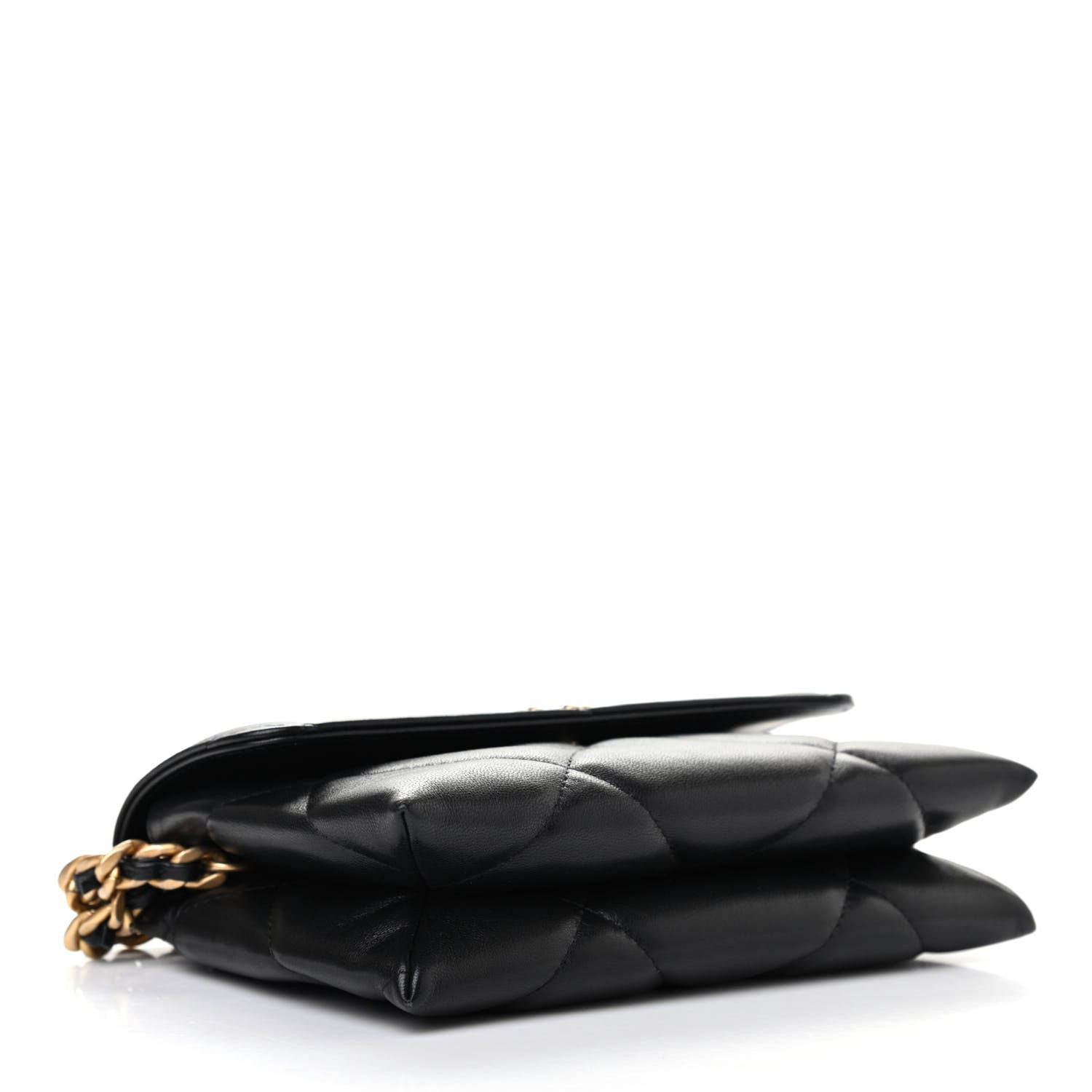 Chanel Lambskin Quilted Chanel 19 Flap Clutch Black 4 of 8