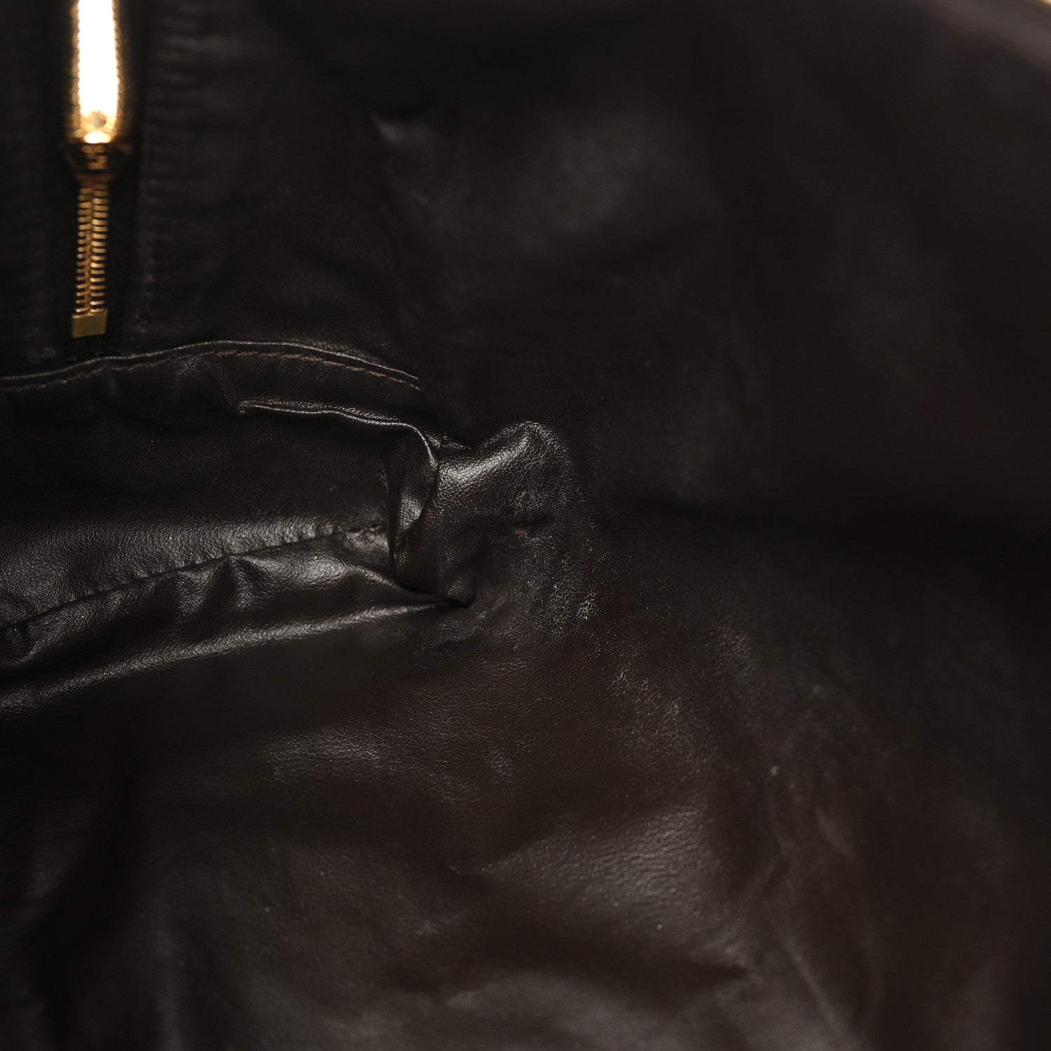 Fendi X SARAH COLEMAN Fabric Jacquard Vitello King FF Vertigo Medium Trapezoid Beauty Pouch Tobacco Moro Black 9 of 11