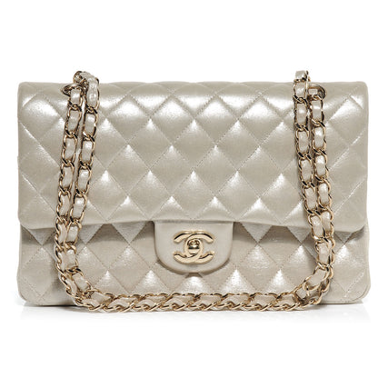 Chanel Iridescent Calfskin Medium Double Flap Light Gold 1 of 7