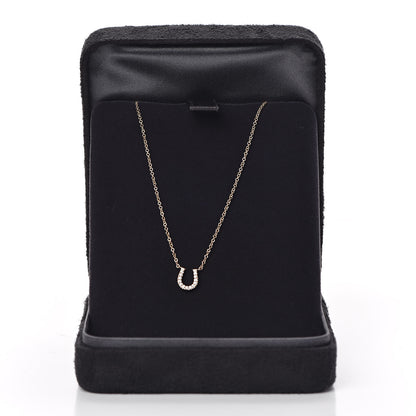 Tiffany 18K Rose Gold Diamond Mini Metro Horseshoe Pendant Necklace 7 of 7