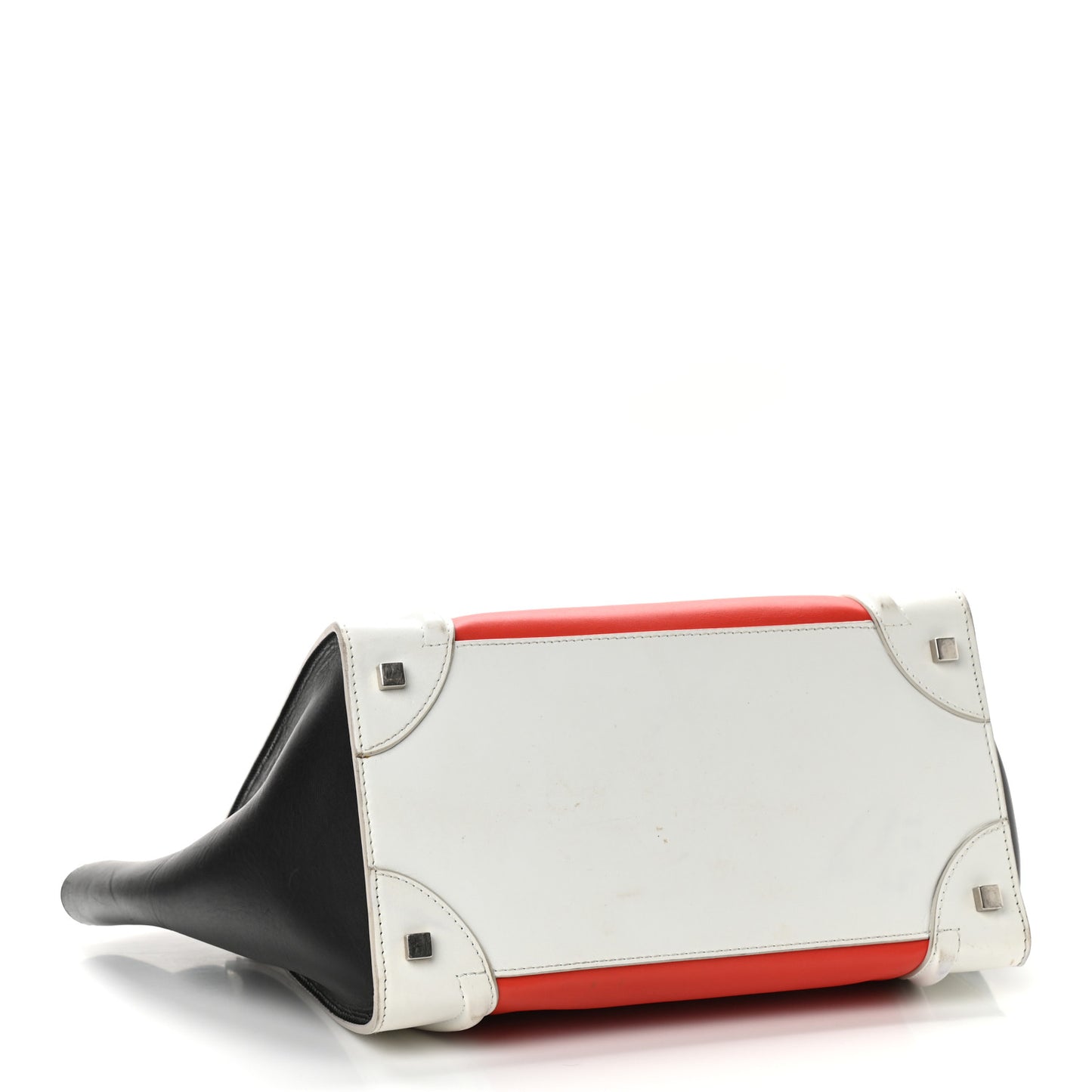 Smooth Calfskin Mini Tri-Color Luggage Vermillion