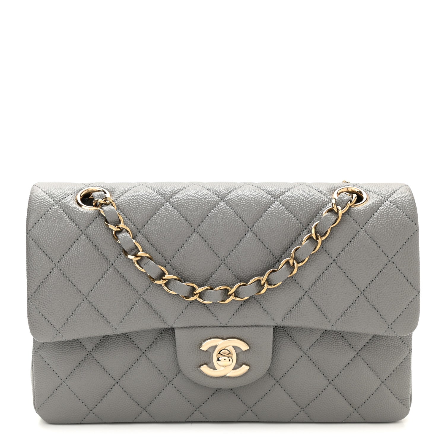 Chanel Caviar Quilted Small Double Flap Grey 1 of 11