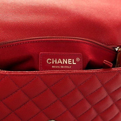Chanel Caviar Lizard Embossed Quilted Small Coco Handle Flap Red 8 of 10