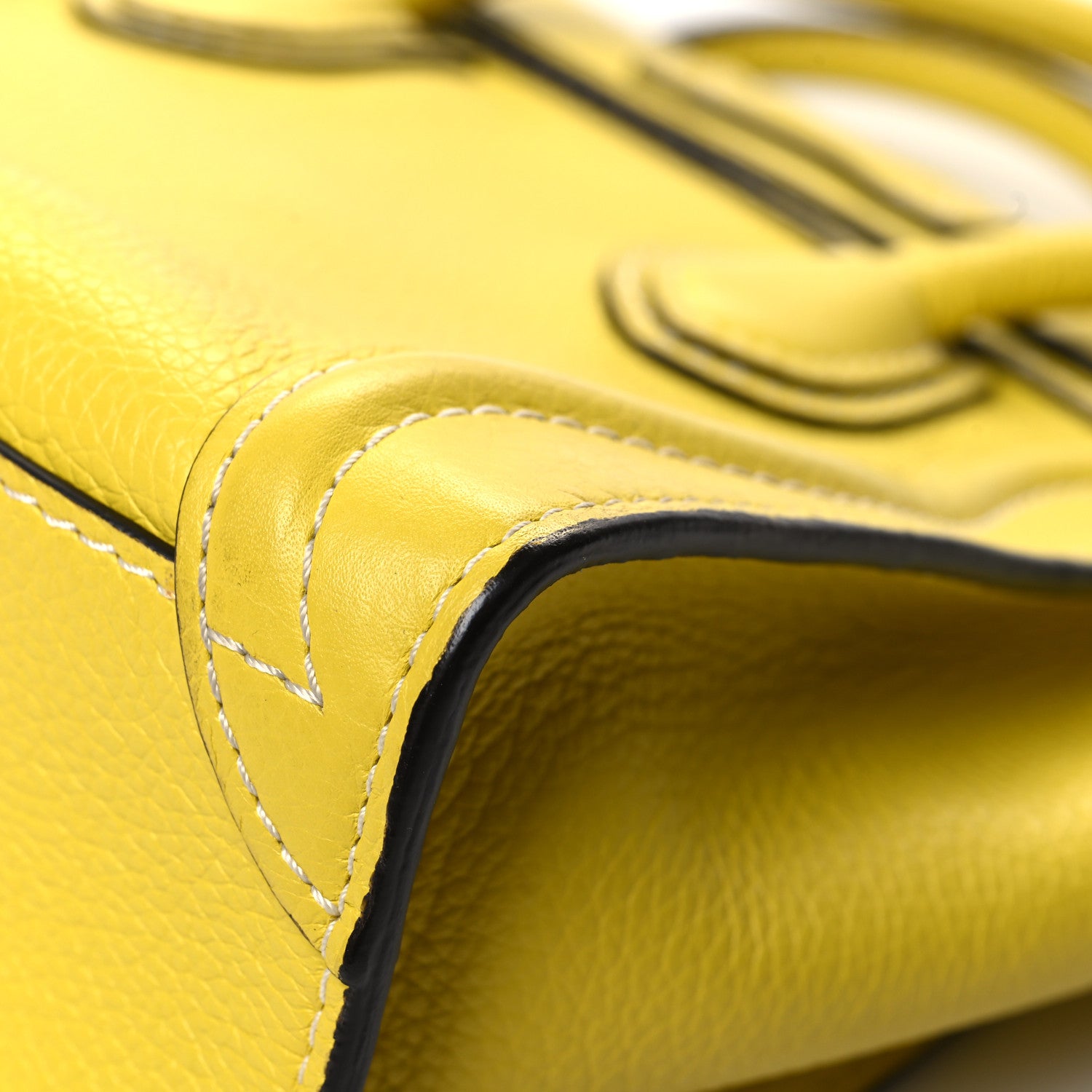 Celine Drummed Calfskin Nano Luggage Citron 11 of 16