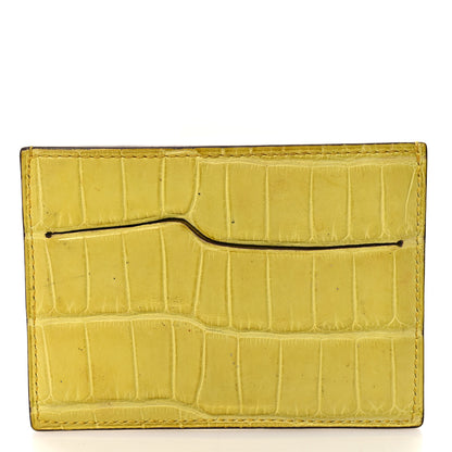 Hermes Matte Alligator Petit H Card Case Mimosa 8 of 8