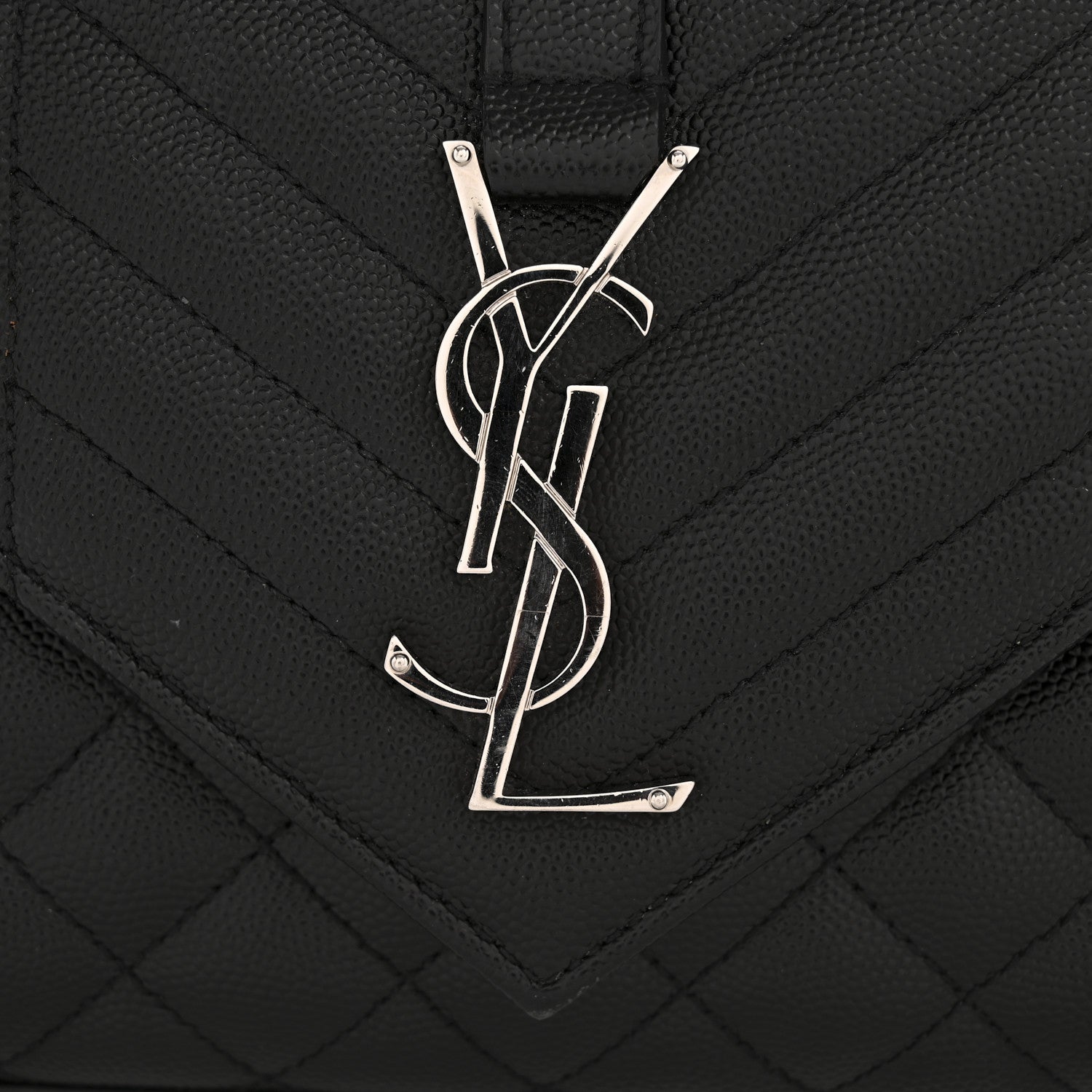 Saint Laurent Grain De Poudre Textured Mixed Matelasse Triquilt Small Monogram Satchel Black 12 of 14