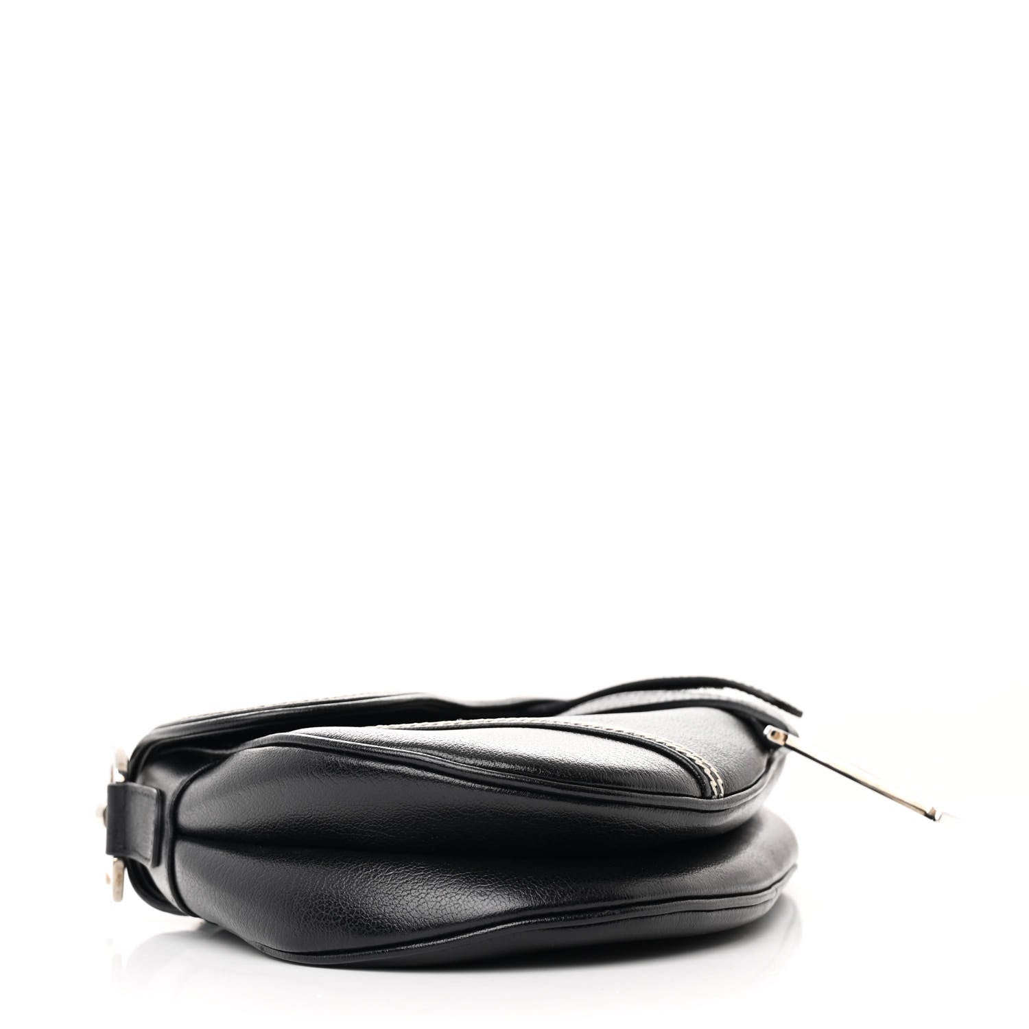 Christian Dior Shiny Goatskin Saddle Bag Black 4 of 12