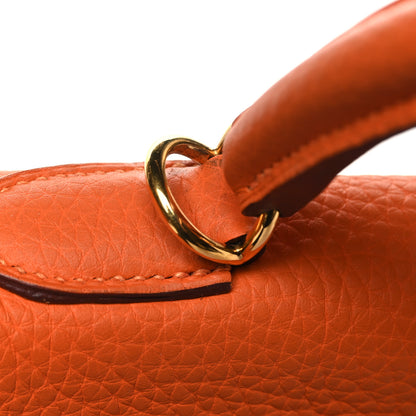 Hermes Taurillon Clemence Kelly Retourne 35 Orange 13 of 14