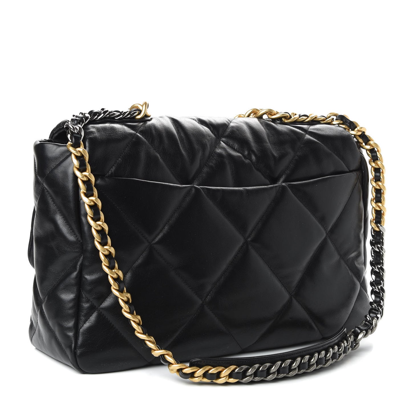 Goatskin Quilted Maxi 19 Flap Black