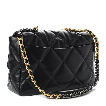 Chanel Goatskin Quilted Maxi 19 Flap Black 3 of 11