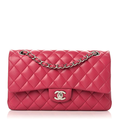Chanel Lambskin Quilted Medium Double Flap Dark Pink 1 of 11