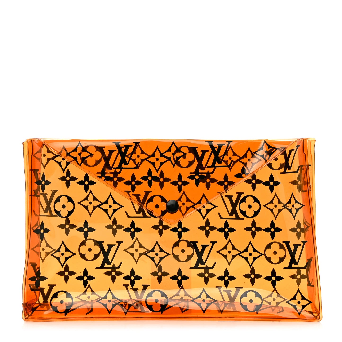 PVC Monogram Printed Envelope Pouch Orange
