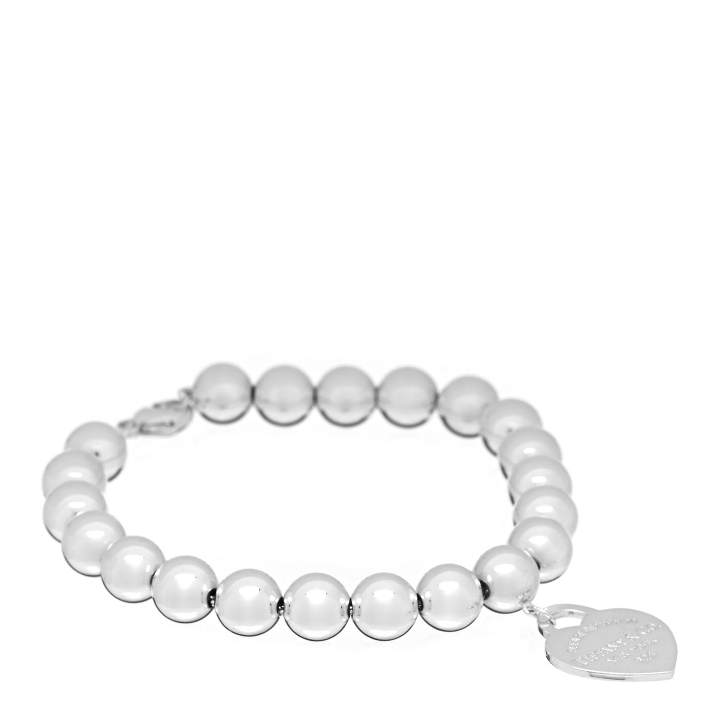 Sterling Silver 8mm Return To Tiffany Heart Tag Bead Bracelet