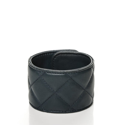 Chanel Quilted Lambskin CC Turnlock Cuff Blue 3 of 5