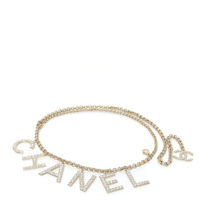 Chanel Crystal City of Lights Letter Chain Belt Gold 1 of 5