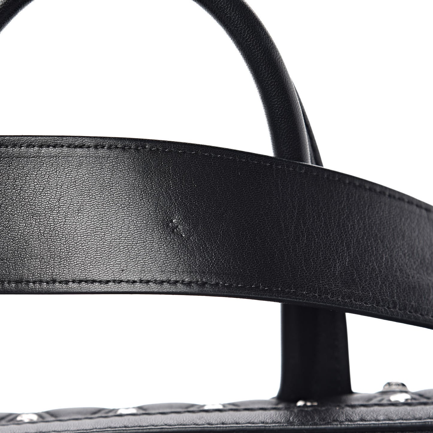 Nappa Trapuntata Triangle Quilted Studded Duffle Black