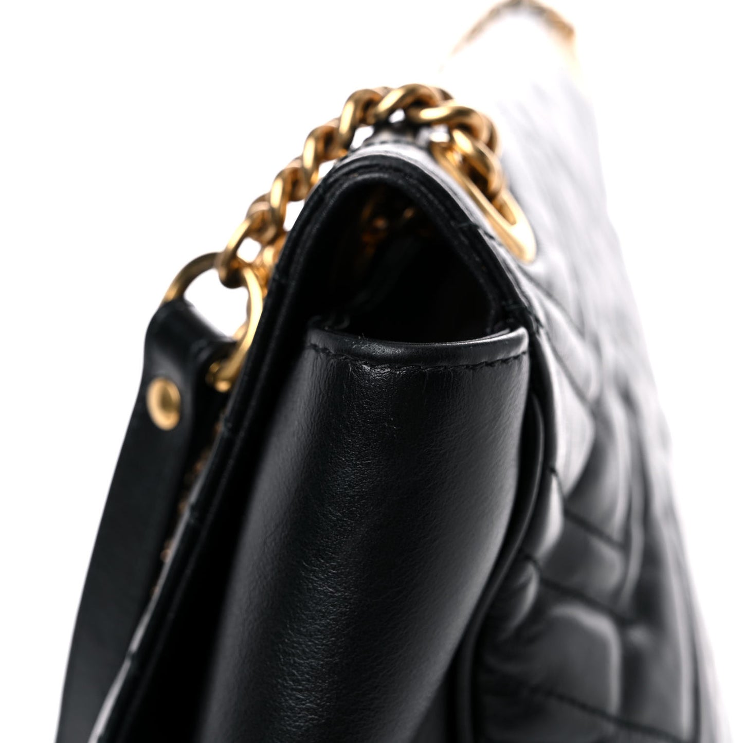 Calfskin Matelasse Large GG Marmont Shoulder Bag Black