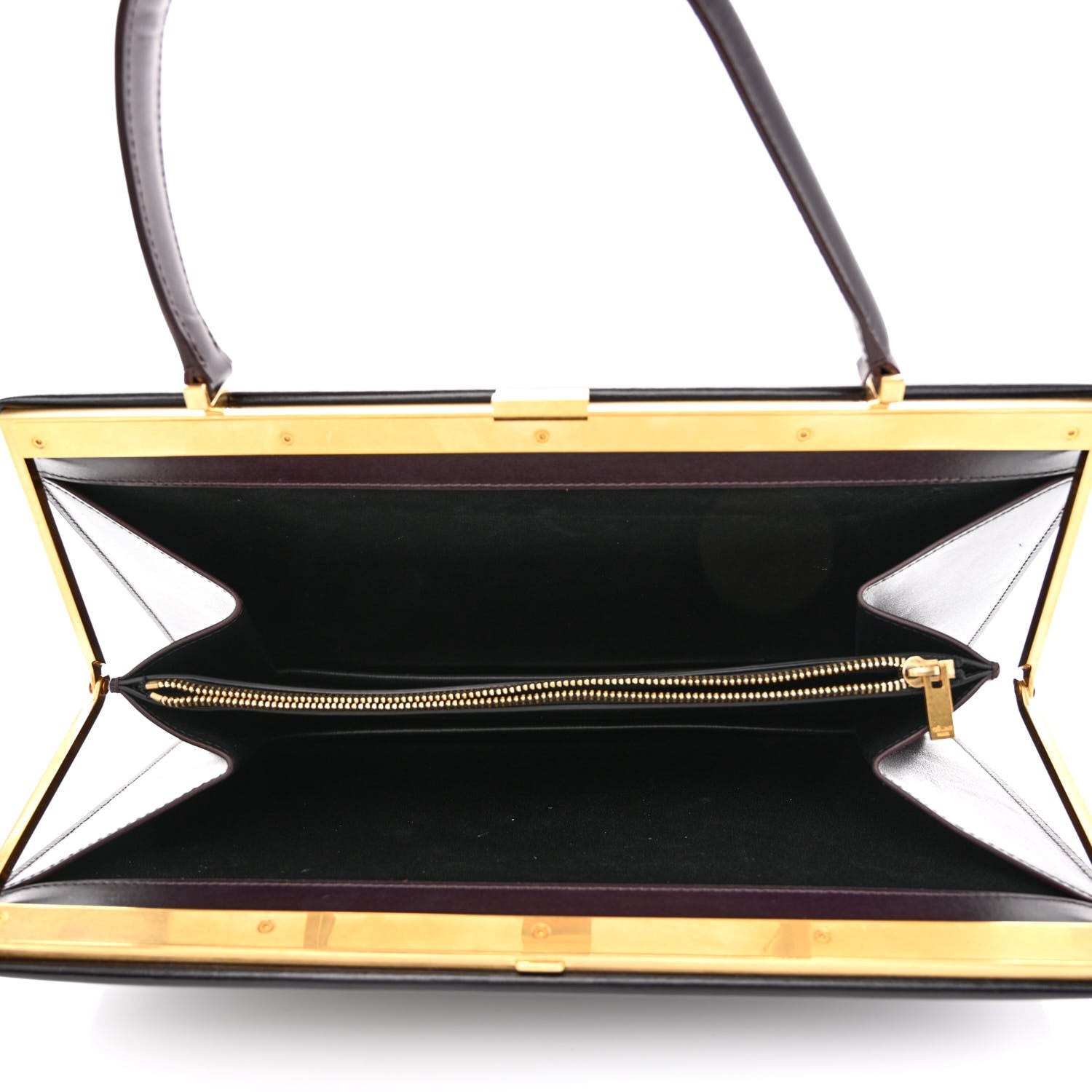 Celine Patina Box Calfskin Medium Clasp Bag Velvet 5 of 11