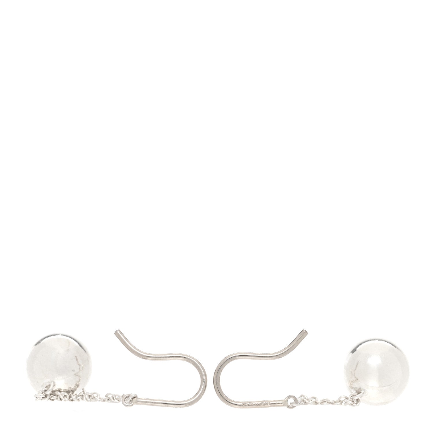 Tiffany Sterling Silver 10mm HardWear Ball Drop Earrings 3 of 4