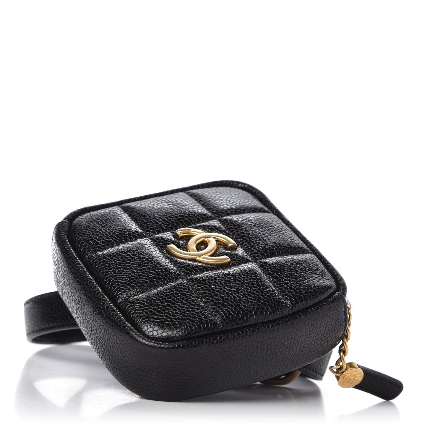 Caviar Quilted Coin Purse Belt Bag Black