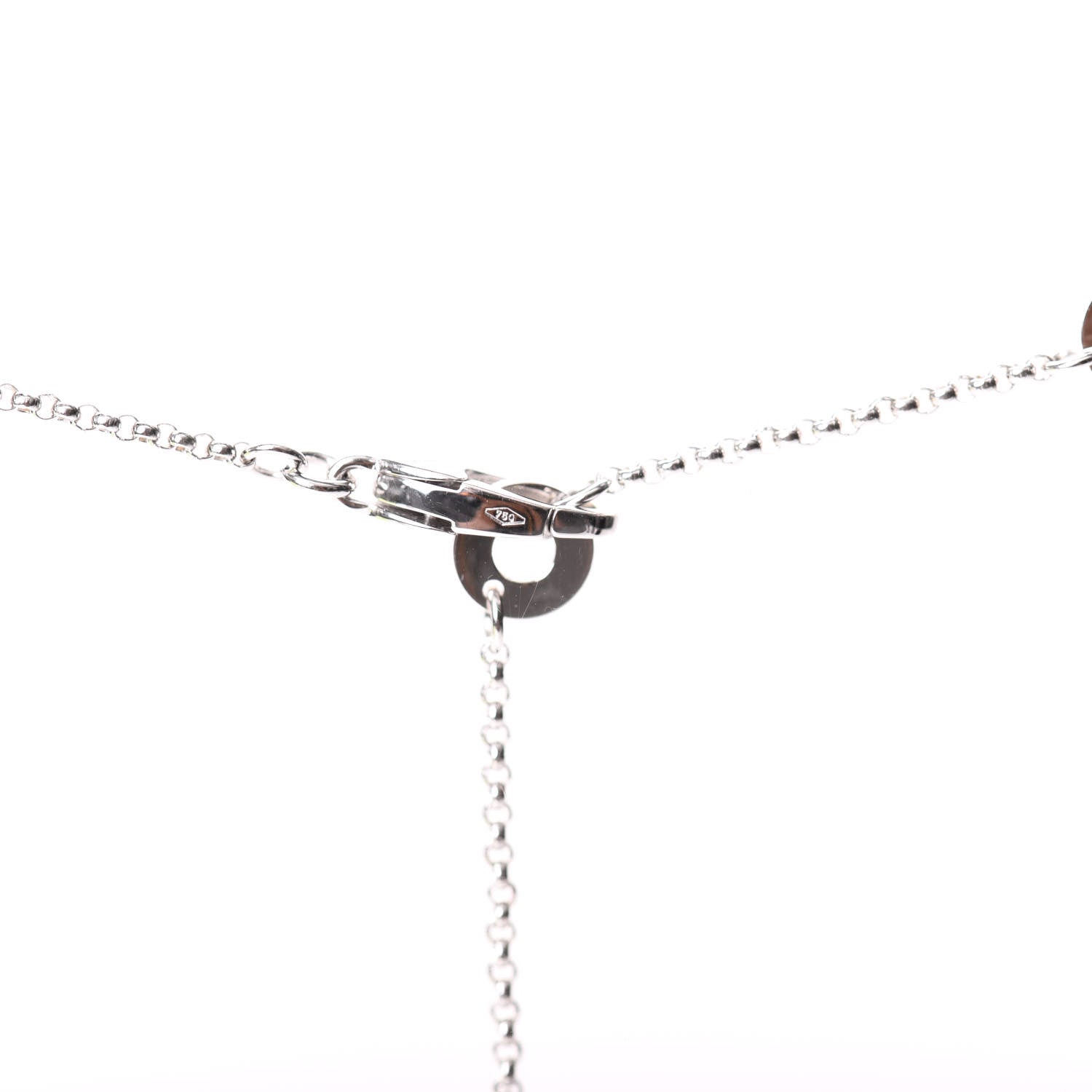 Bulgari 18K White Gold Diamond Small B.Zero1 Pave Pendant Necklace 3 of 7