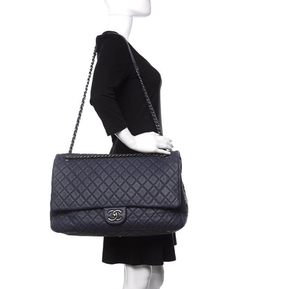 Chanel Calfskin Quilted XXL Travel Flap Bag Navy 2 of 10