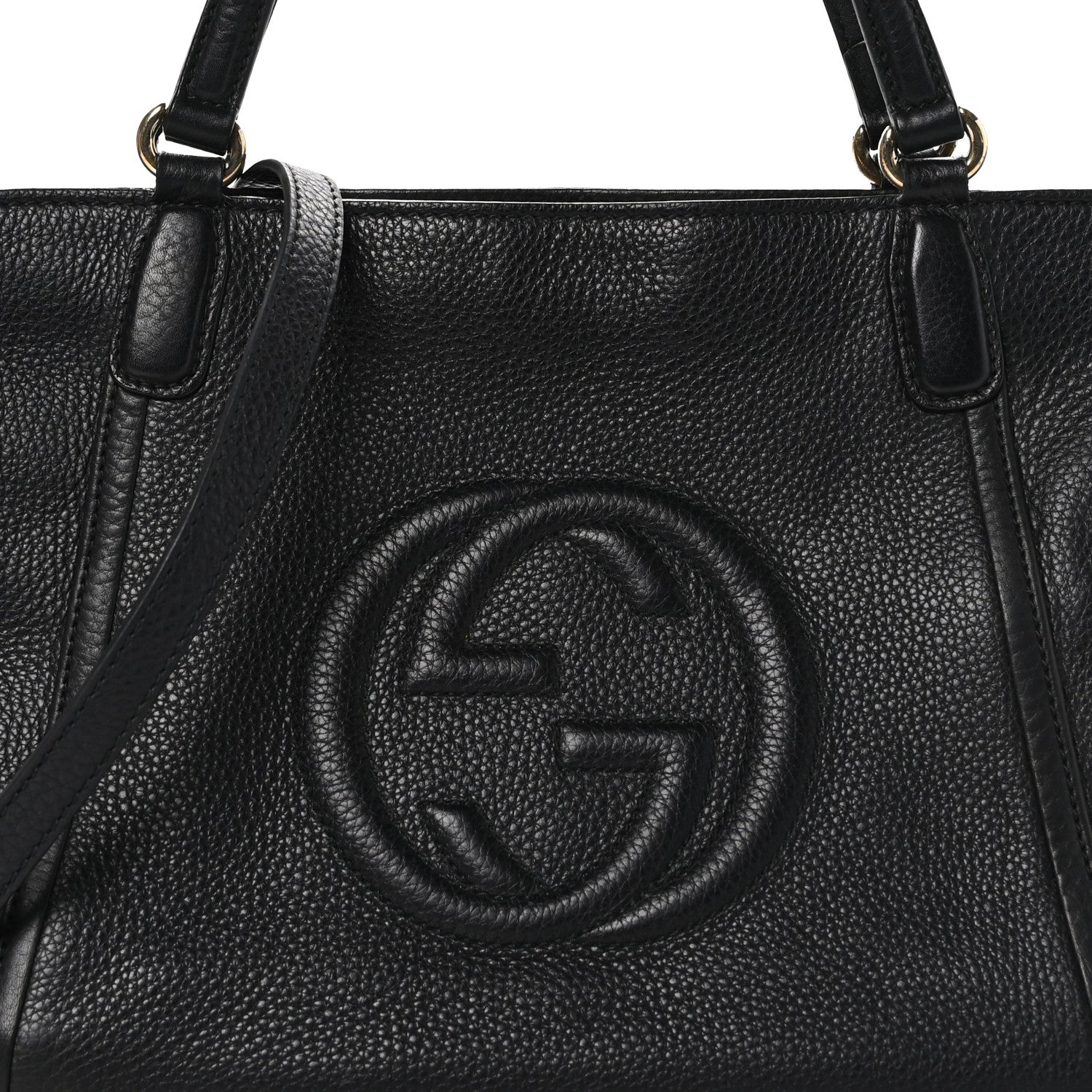 Gucci Pebbled Calfskin Small Soho Top Handle Bag Black 8 of 11