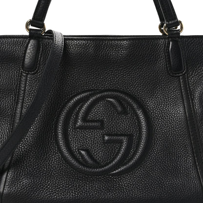 Gucci Pebbled Calfskin Small Soho Top Handle Bag Black 8 of 11