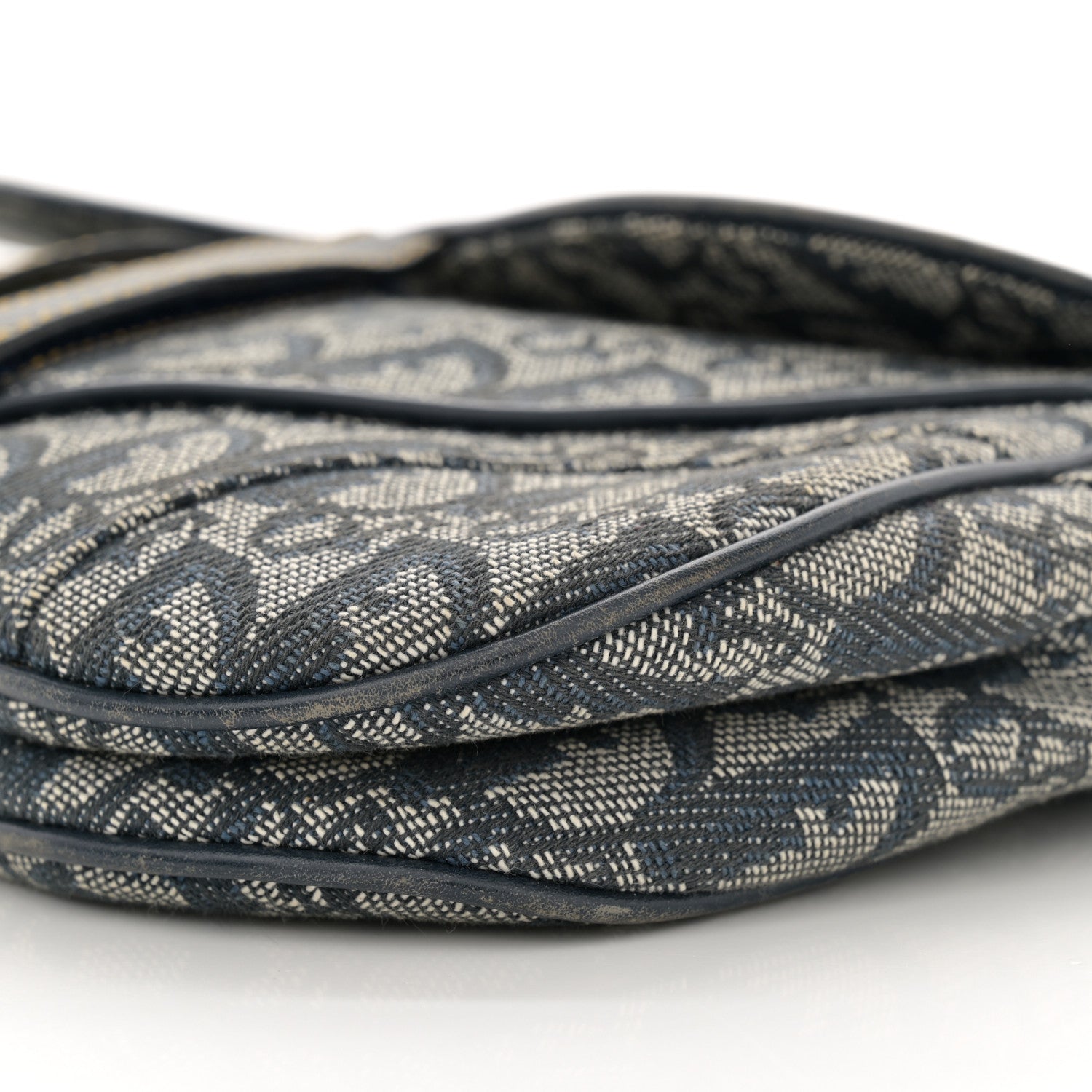 Christian Dior Monogram Double Saddle Bag Navy Blue 10 of 14