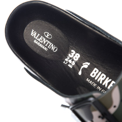 Valentino Garavani X BIRKENSTOCK Calfskin VLTN Arizona Slide Sandals 38 Army Green Poudre 9 of 9
