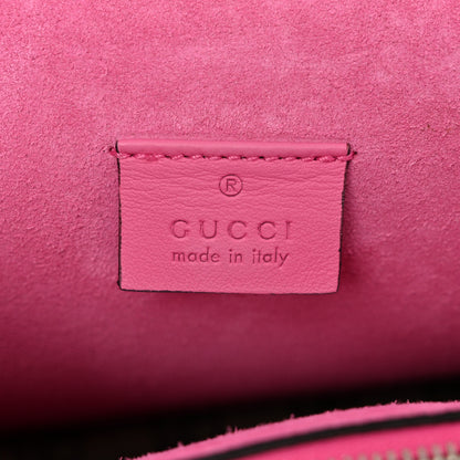 Gucci GG Supreme Monogram Suede Pierced Heart Embroidered Medium Dionysus Shoulder Bag Beige Ebony Pink Tropical Flower 6 of 14