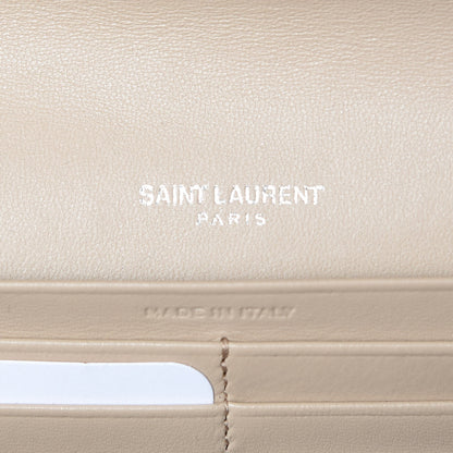 Saint Laurent Lambskin Y Quilted Monogram Large Loulou Flap Wallet Nude Powder 6 of 12