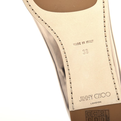 Jimmy Choo Metallic Mirror Calfskin Garmeen Flats 38 Nude 9 of 10