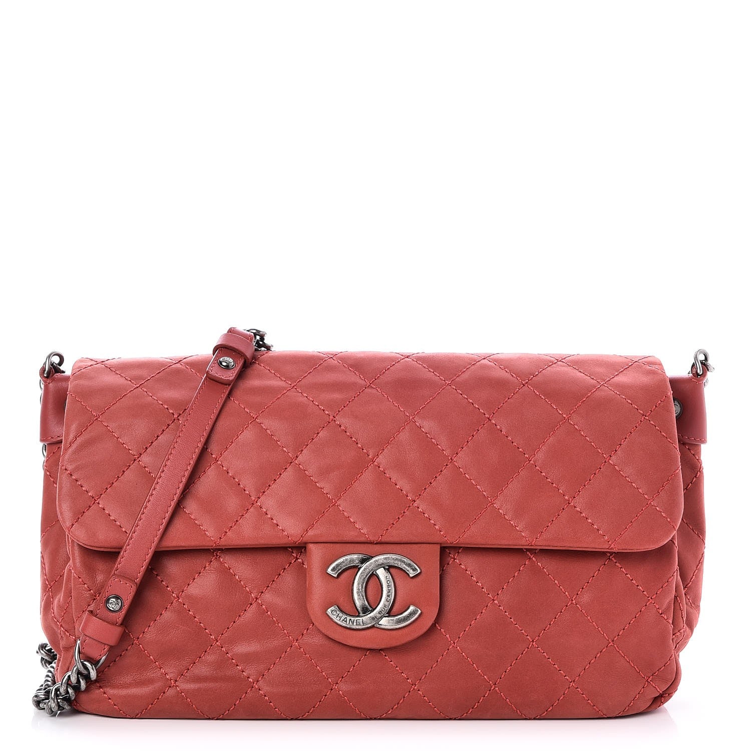 Chanel Iridescent Calfskin Large Coco Daily Flap Red 1 of 7