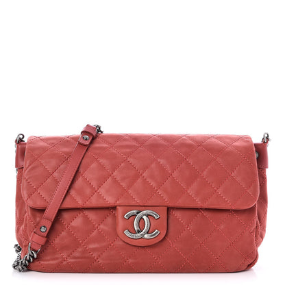 Chanel Iridescent Calfskin Large Coco Daily Flap Red 1 of 7