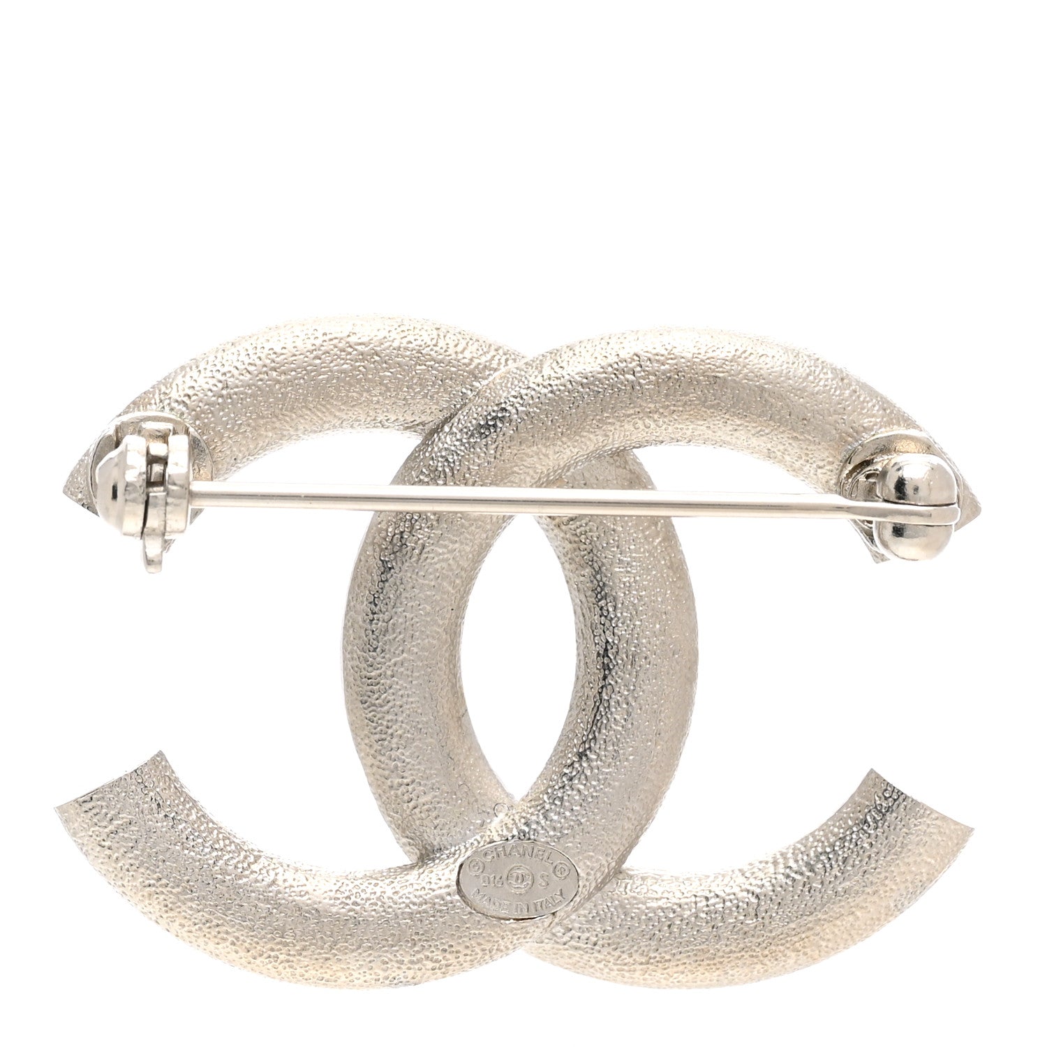 Chanel Baguette Crystal CC Brooch Silver 3 of 4