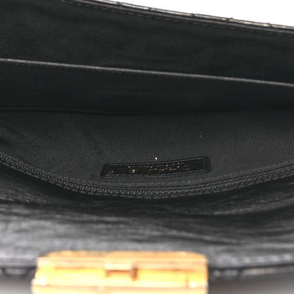 Chanel Metallic Aged Calfskin Quilted Paris Hamburg Clutch Black 5 of 9